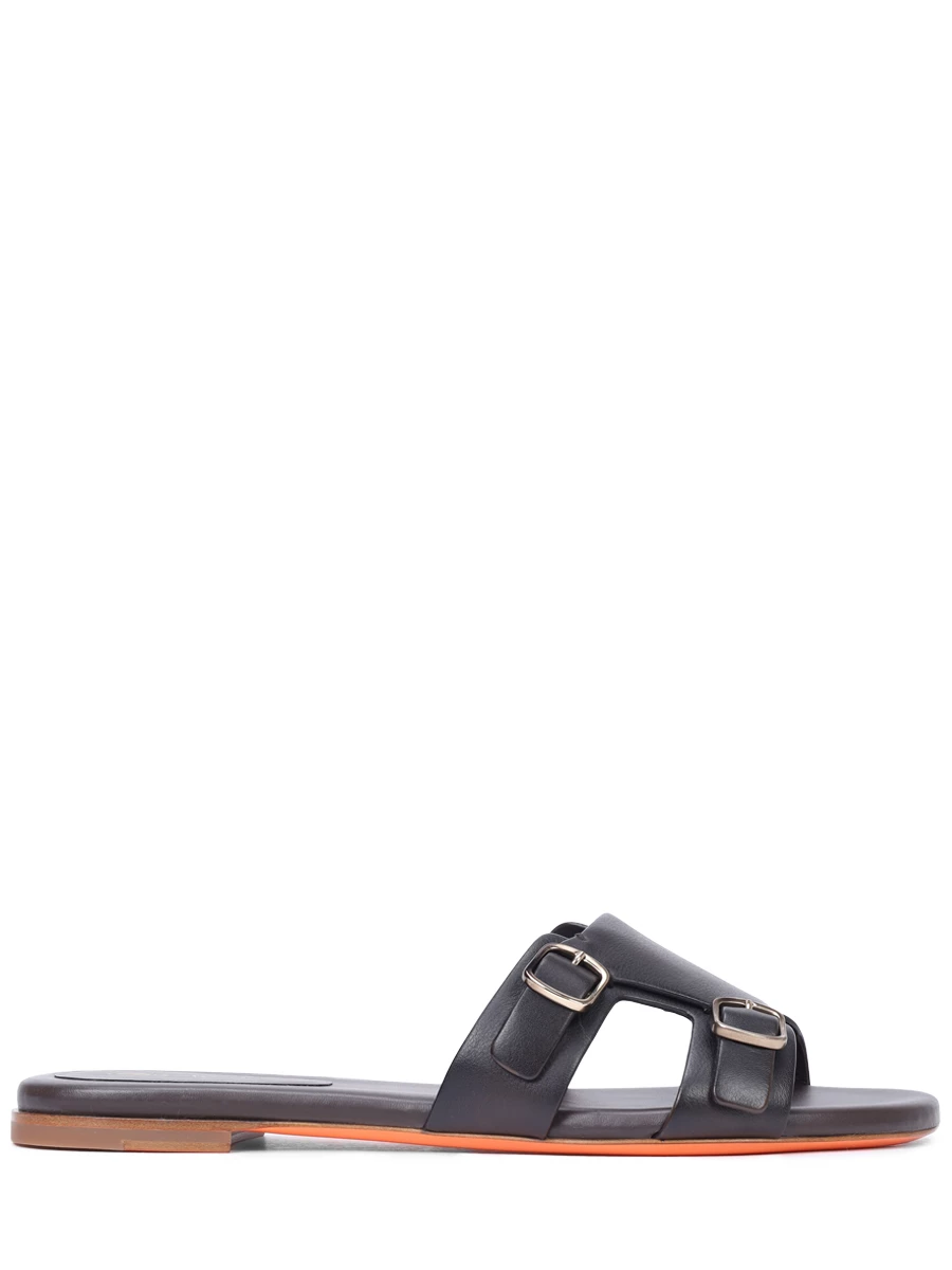 Шлепанцы кожаные SANTONI WHPF70071HA1TLGAT50 Коричневый 