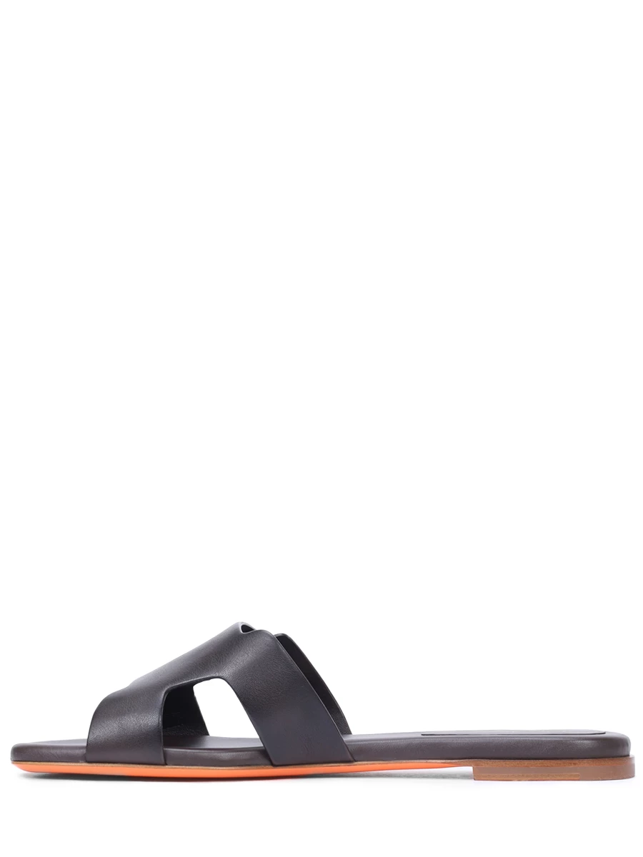 Шлепанцы кожаные SANTONI WHPF70071HA1TLGAT50 Коричневый  Фото 3