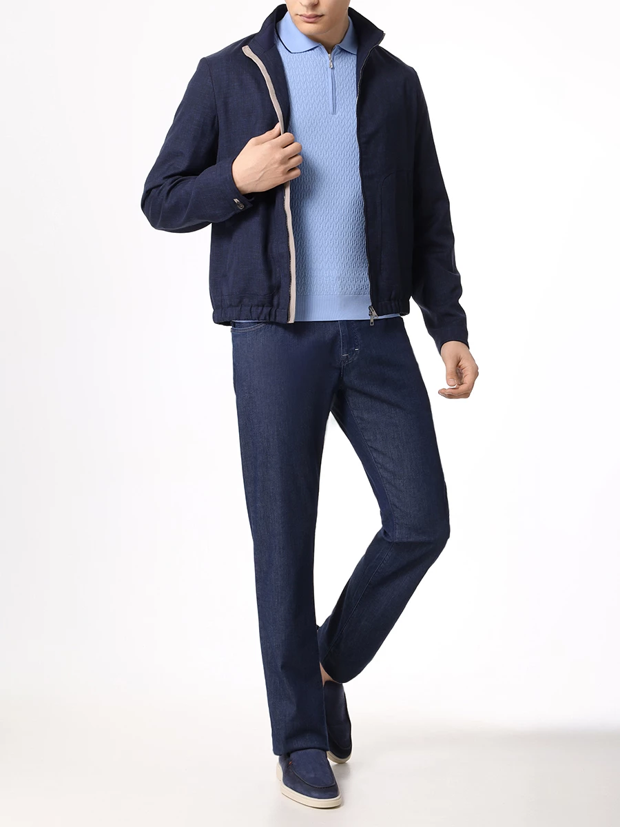 Джинсы Slim Fit хлопковые CASTANGIA 5T-66 BLUE Синий  Фото 2