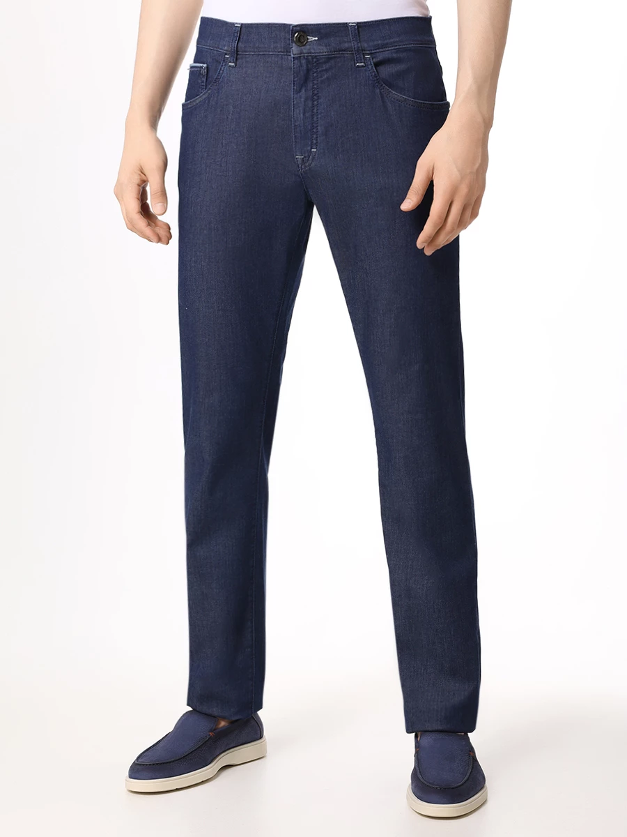 Джинсы Slim Fit хлопковые CASTANGIA 5T-66 BLUE Синий  Фото 4