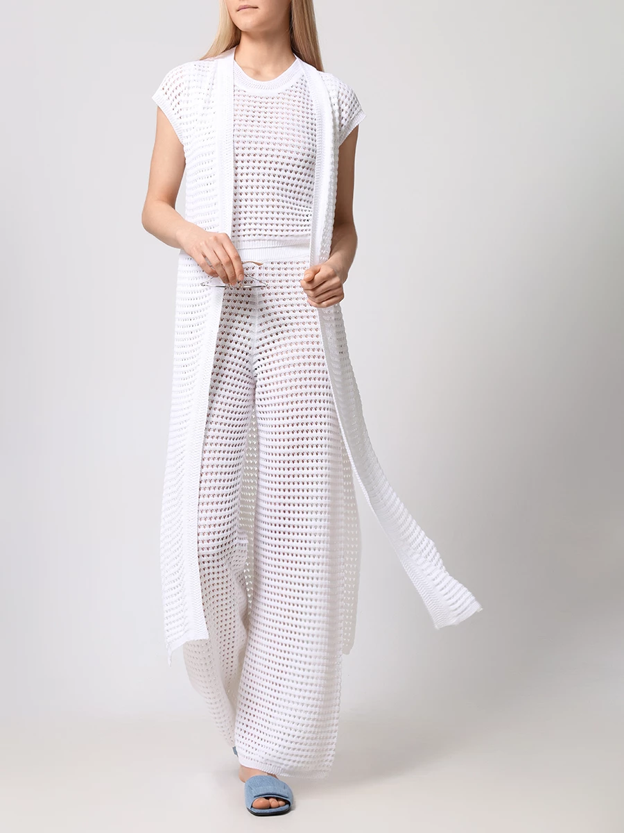 Топ хлопковый LORENA ANTONIAZZI R24145MJ09A_2571 100 Белый  Фото 2