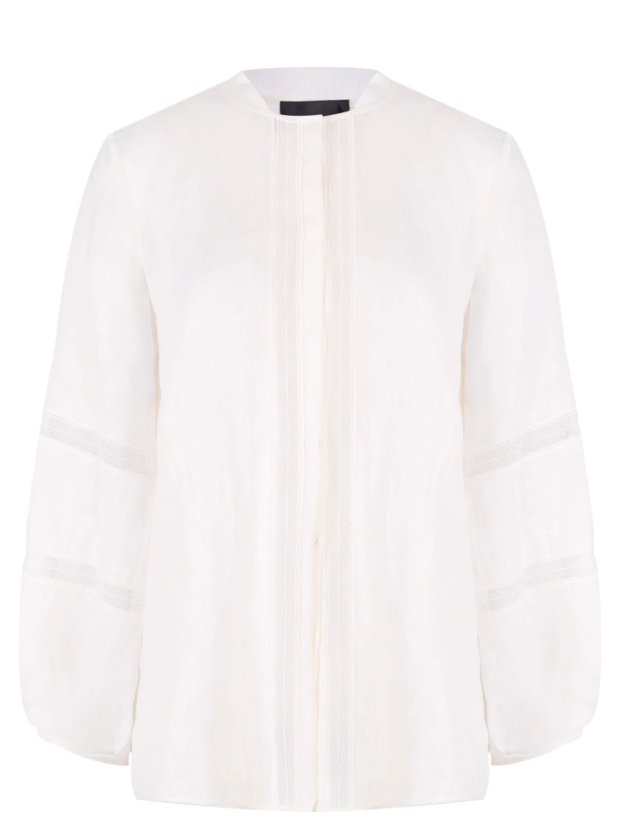 Блуза льняная LORENA ANTONIAZZI R2461CA50A_4580 100, размер 50, цвет белый - фото 1