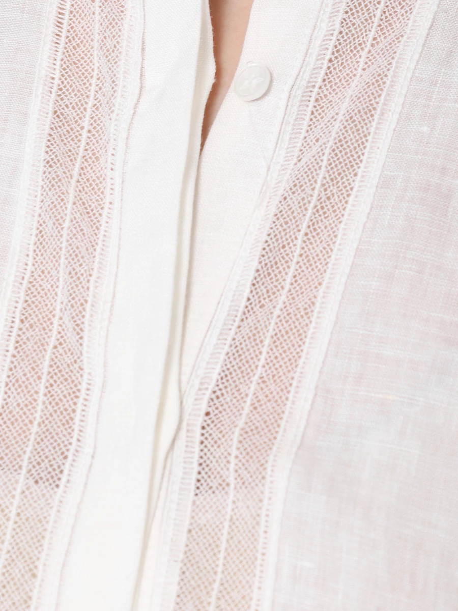 Блуза льняная LORENA ANTONIAZZI R2461CA50A_4580 100, размер 50, цвет белый - фото 5