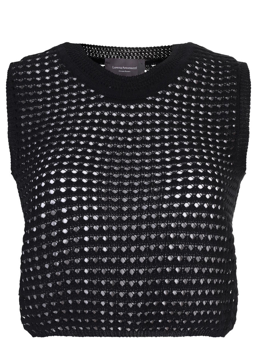 Топ хлопковый LORENA ANTONIAZZI R24145MJ09A_2571 999 Черный 