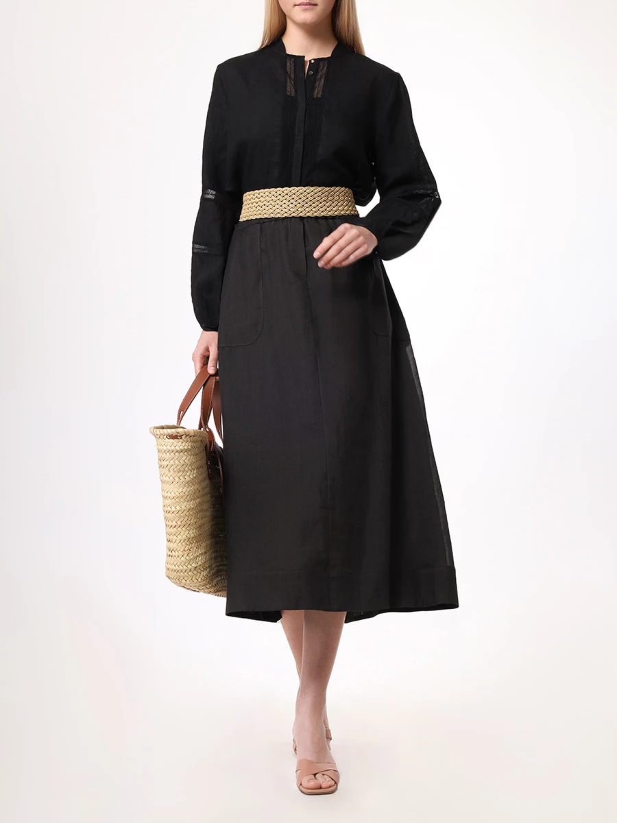 Юбка из рами LORENA ANTONIAZZI E2447GO16A_4248 999 Черный  Фото 2