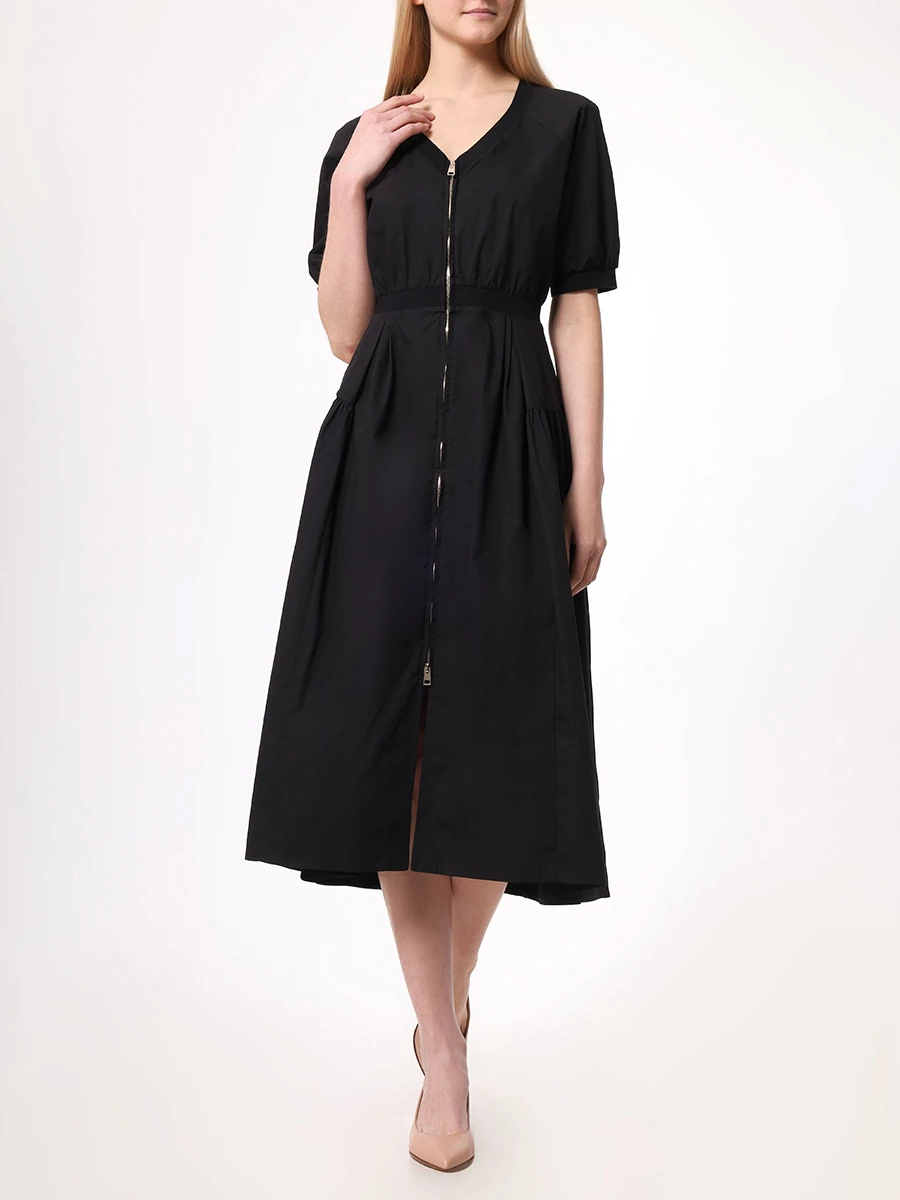 Платье хлопковое LORENA ANTONIAZZI E2437AB32A_4222 999 Черный  Фото 2