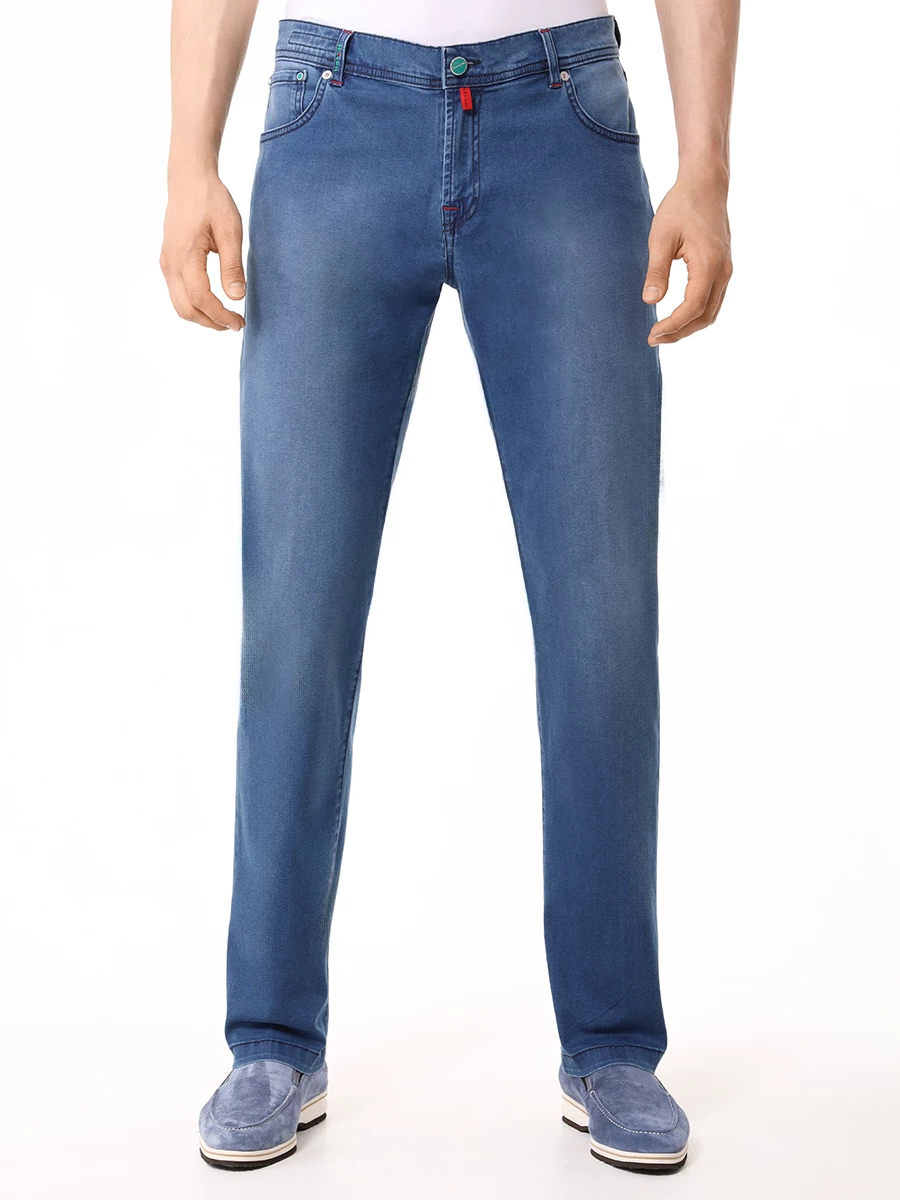 Джинсы Regular Fit хлопковые KITON UPNJSK0618D02006 Синий  Фото 4