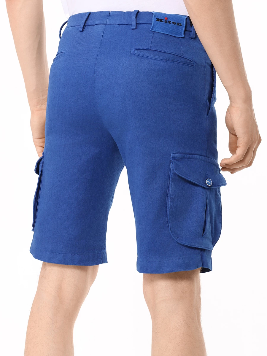 Шорты льняные KITON UFPPBK0604D08007 Синий  Фото 3