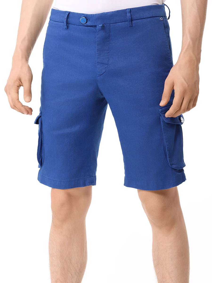 Шорты льняные KITON UFPPBK0604D08007 Синий  Фото 4