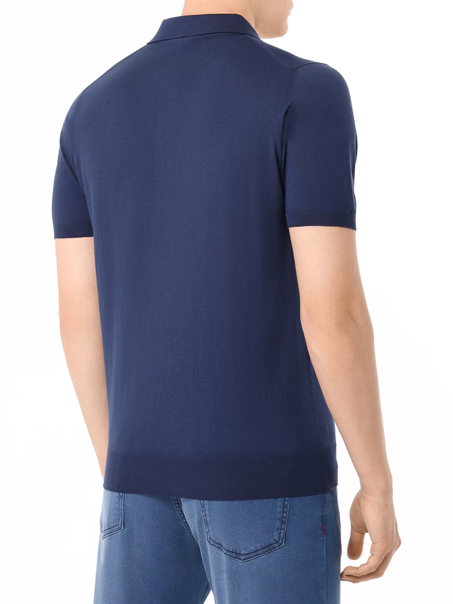 Поло хлопковое KITON UMKX33Z K295 Синий  Фото 3
