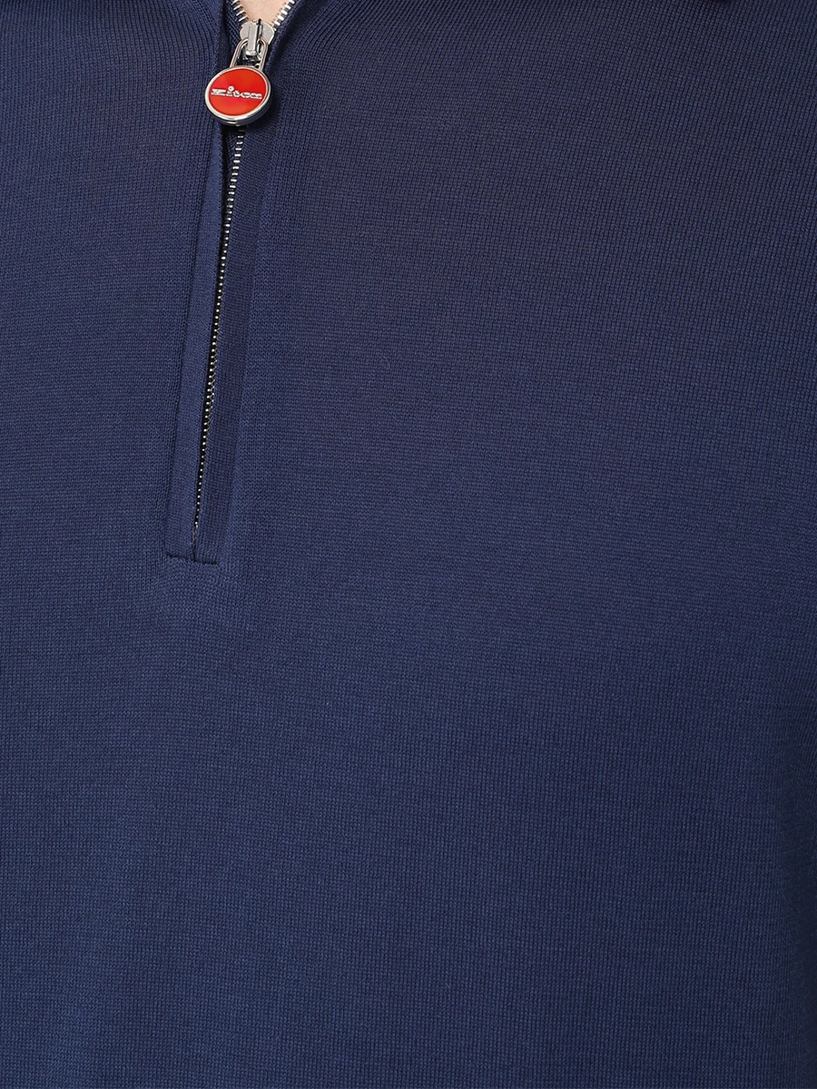 Поло хлопковое KITON UMKX33Z K295 Синий  Фото 5