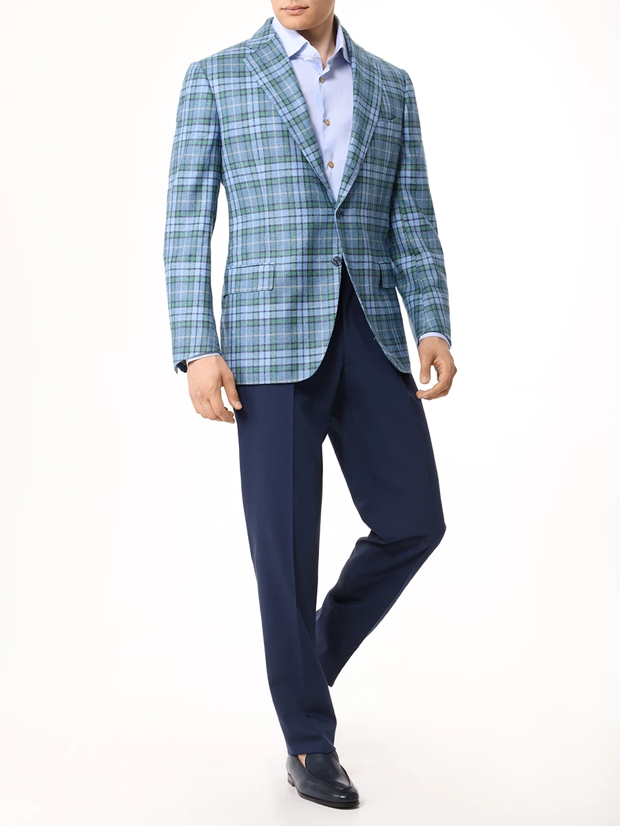 Рубашка хлопковая KITON UCCH0888222000 Голубой  Фото 2