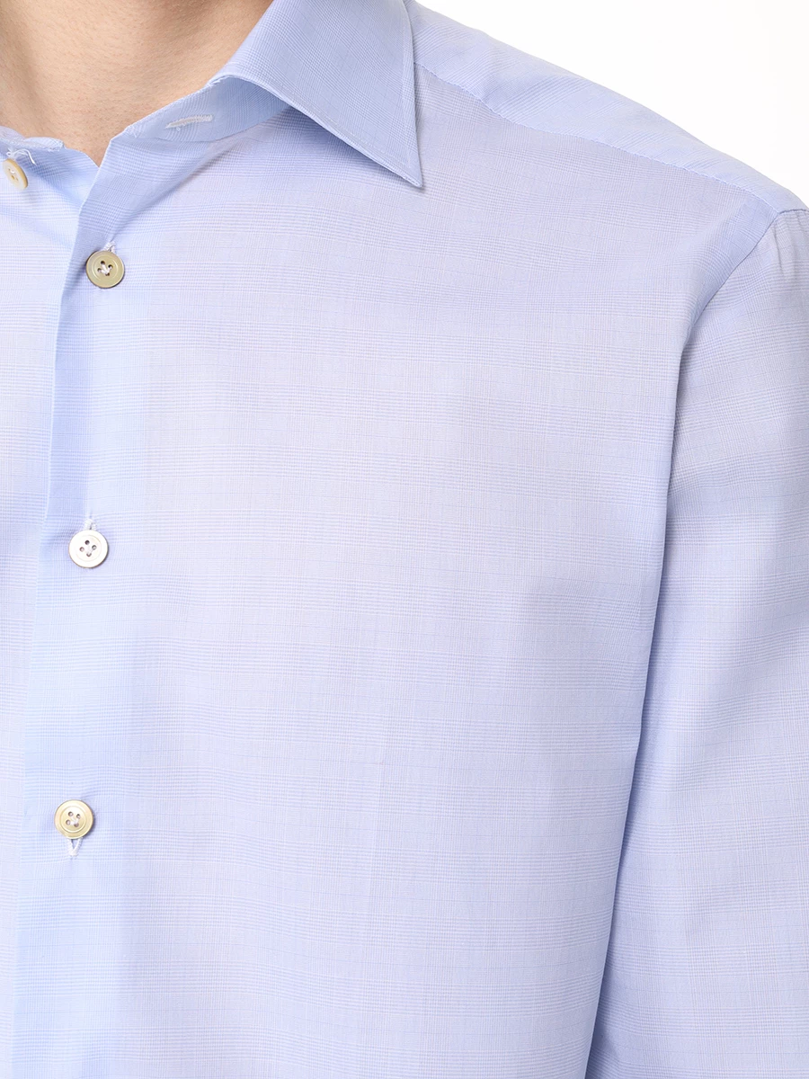 Рубашка хлопковая KITON UCCH0888222000 Голубой  Фото 5