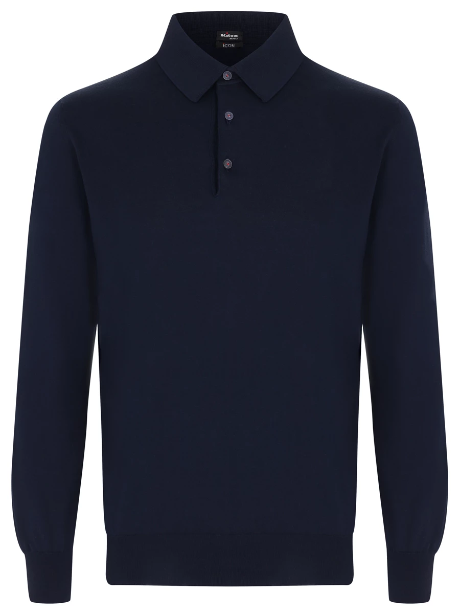 Поло хлопковое KITON UMKXX35 60H Темно- Синий 