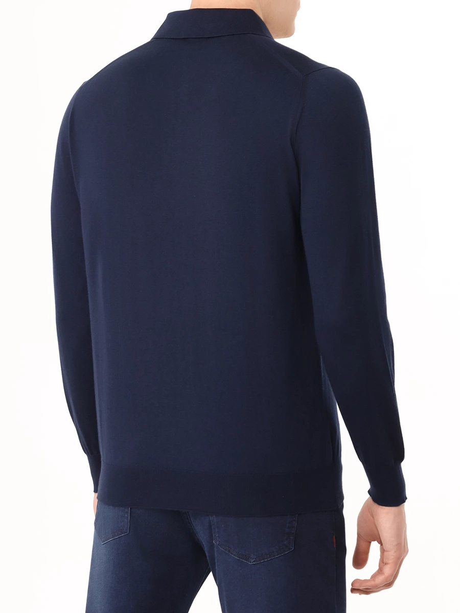 Поло хлопковое KITON UMKXX35 60H Темно- Синий  Фото 3