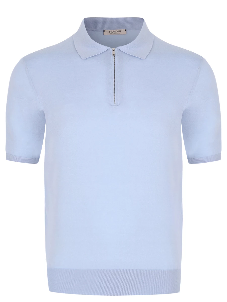 Поло хлопковое FIORONI CASHMERE MK28609C3 0003 Голубой 
