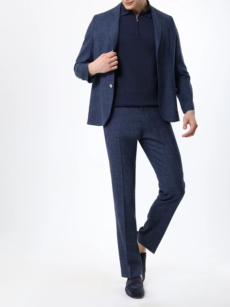 Поло хлопковое FIORONI CASHMERE MK28609C3 0016 Синий  Фото 2