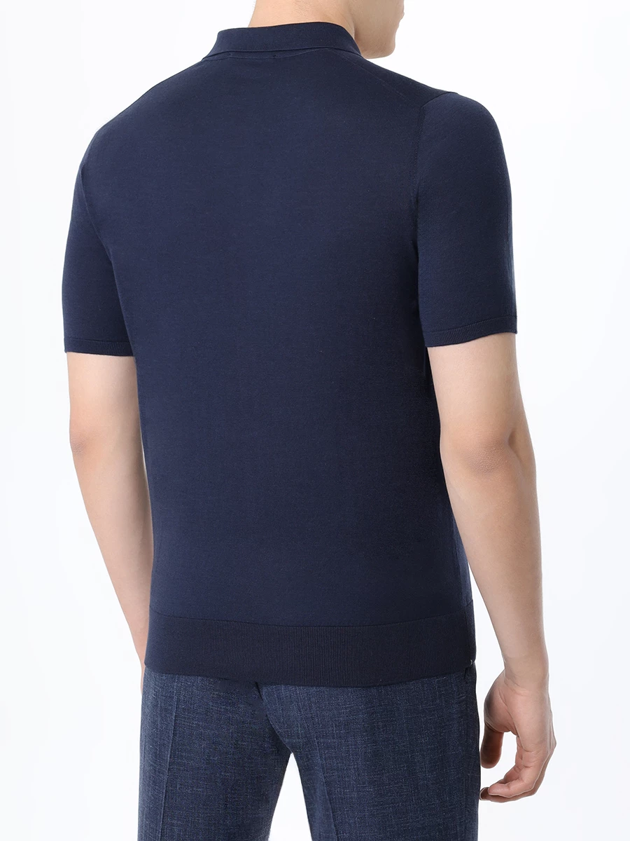 Поло хлопковое FIORONI CASHMERE MK28609C3 0016 Синий  Фото 3
