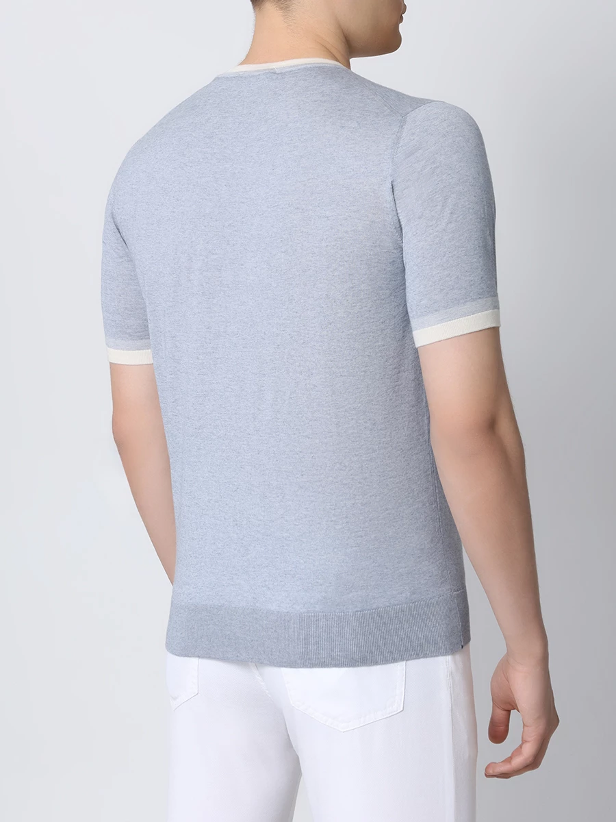 Футболка хлопковая FIORONI CASHMERE MK28613A1 0015 Голубой  Фото 3