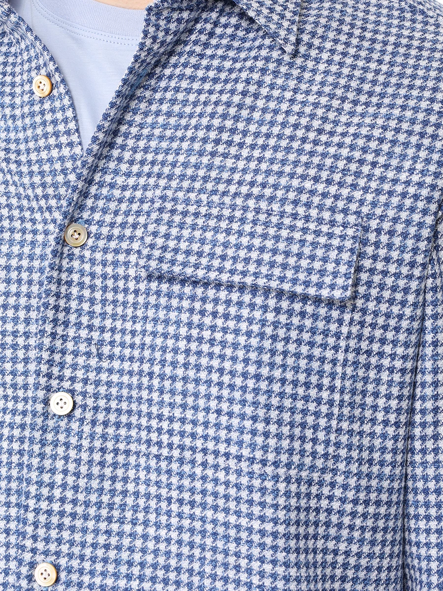 Рубашка Regular Fit шерстяная KITON UMCBUBAK0641C01 Синий  Фото 5