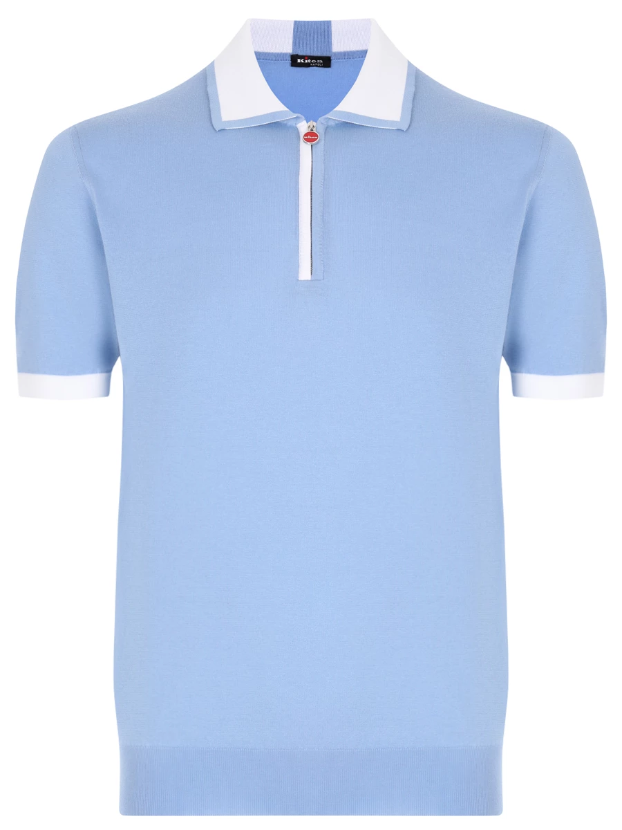 Поло хлопковое KITON UMK0571 V107 Голубой 