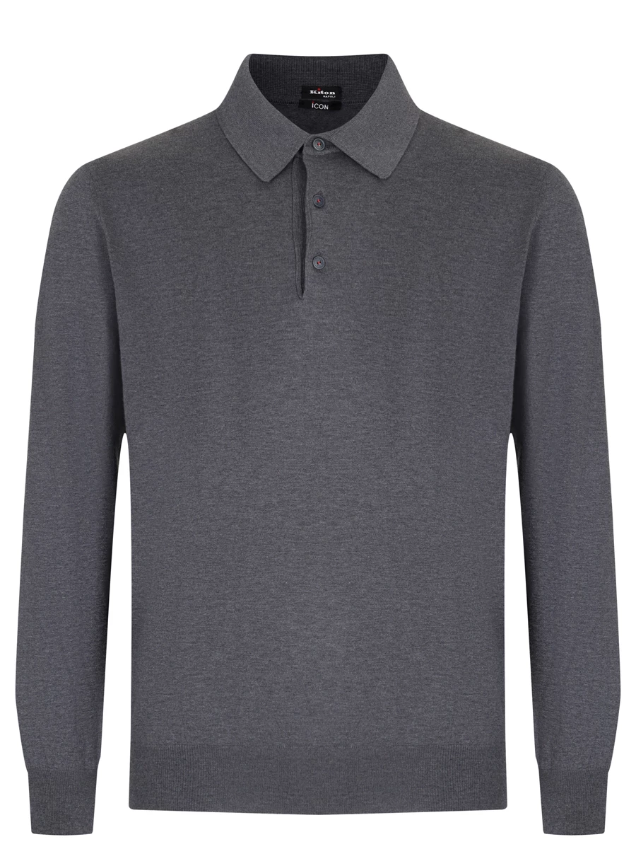 Поло хлопковое KITON UMKXX35 K284 Серый 
