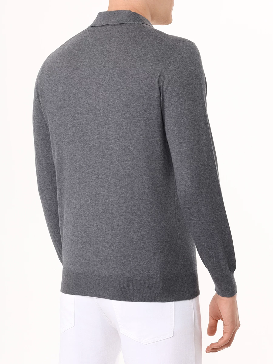 Поло хлопковое KITON UMKXX35 K284 Серый  Фото 3