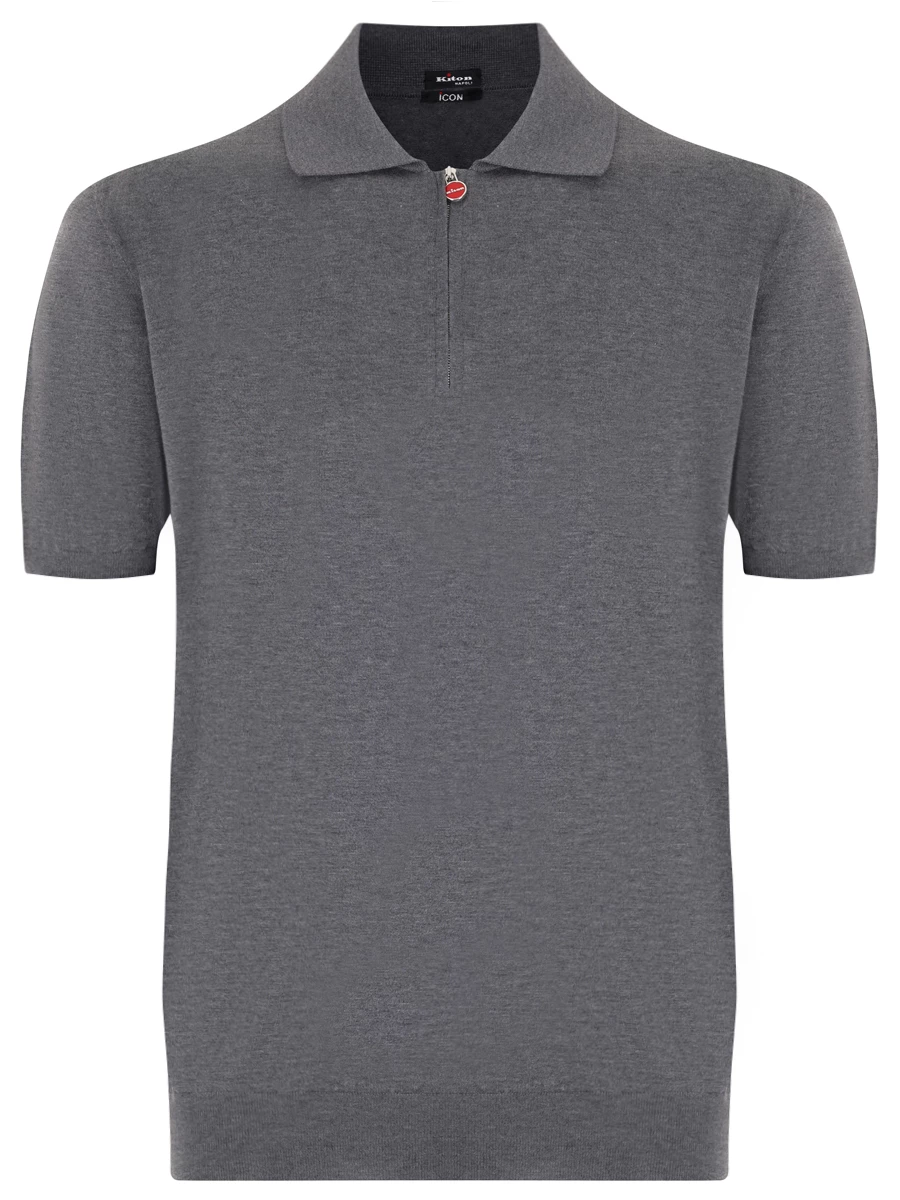 Поло хлопковое KITON UMKX33Z K284 Серый 