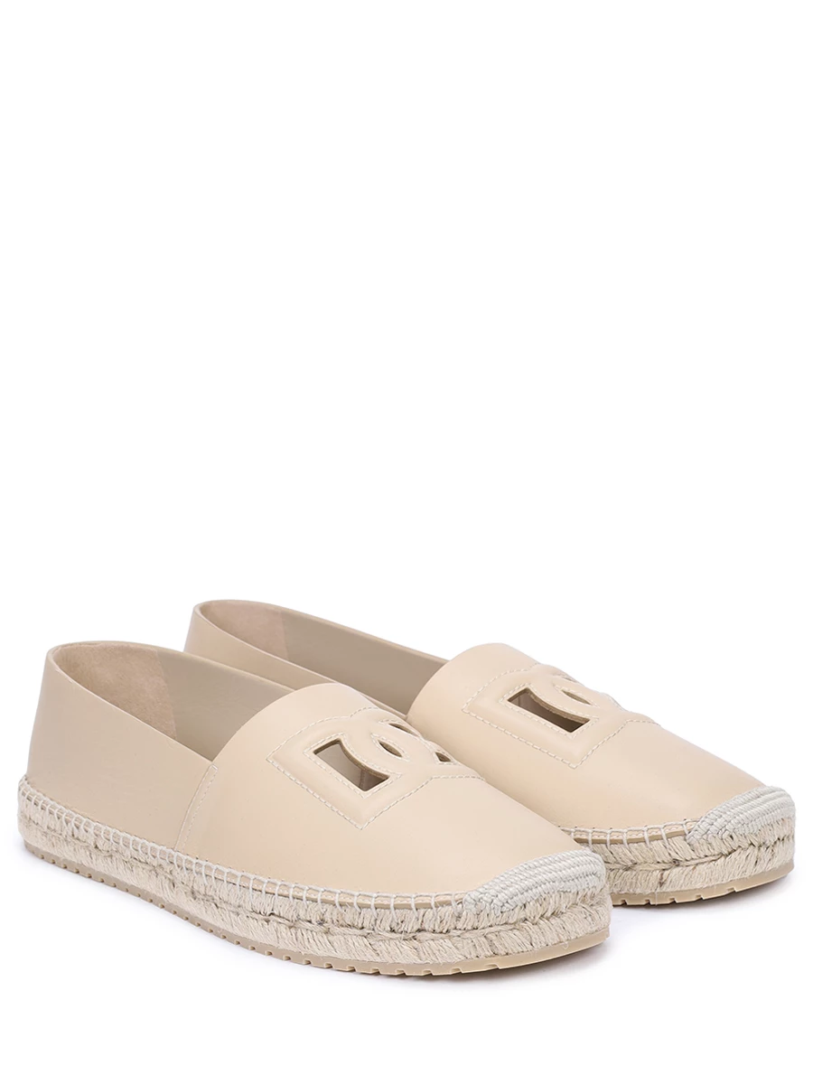 Эспадрильи кожаные DOLCE & GABBANA A50574 AO602 8H005 Бежевый  Фото 2
