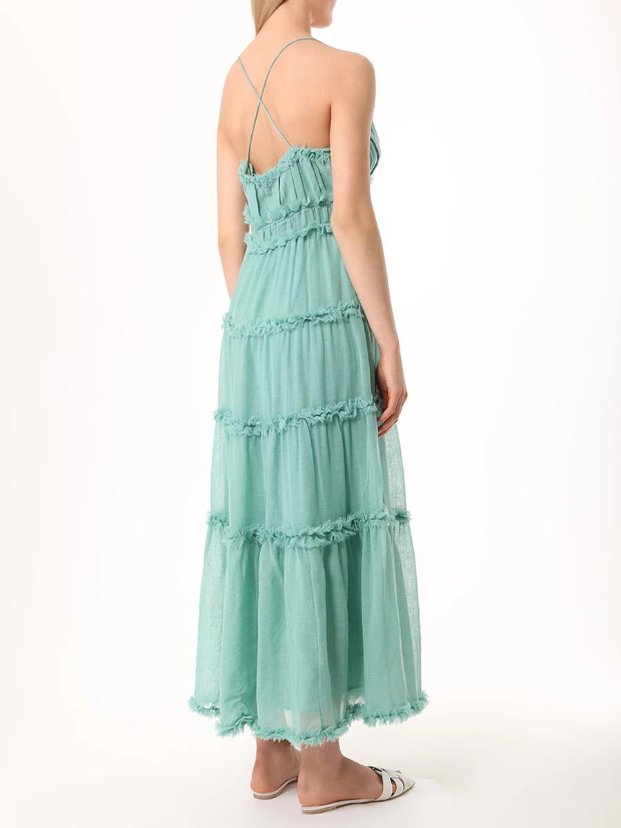 Платье однотонное ULLA JOHNSON PS240141 SGL Бирюзовый  Фото 3