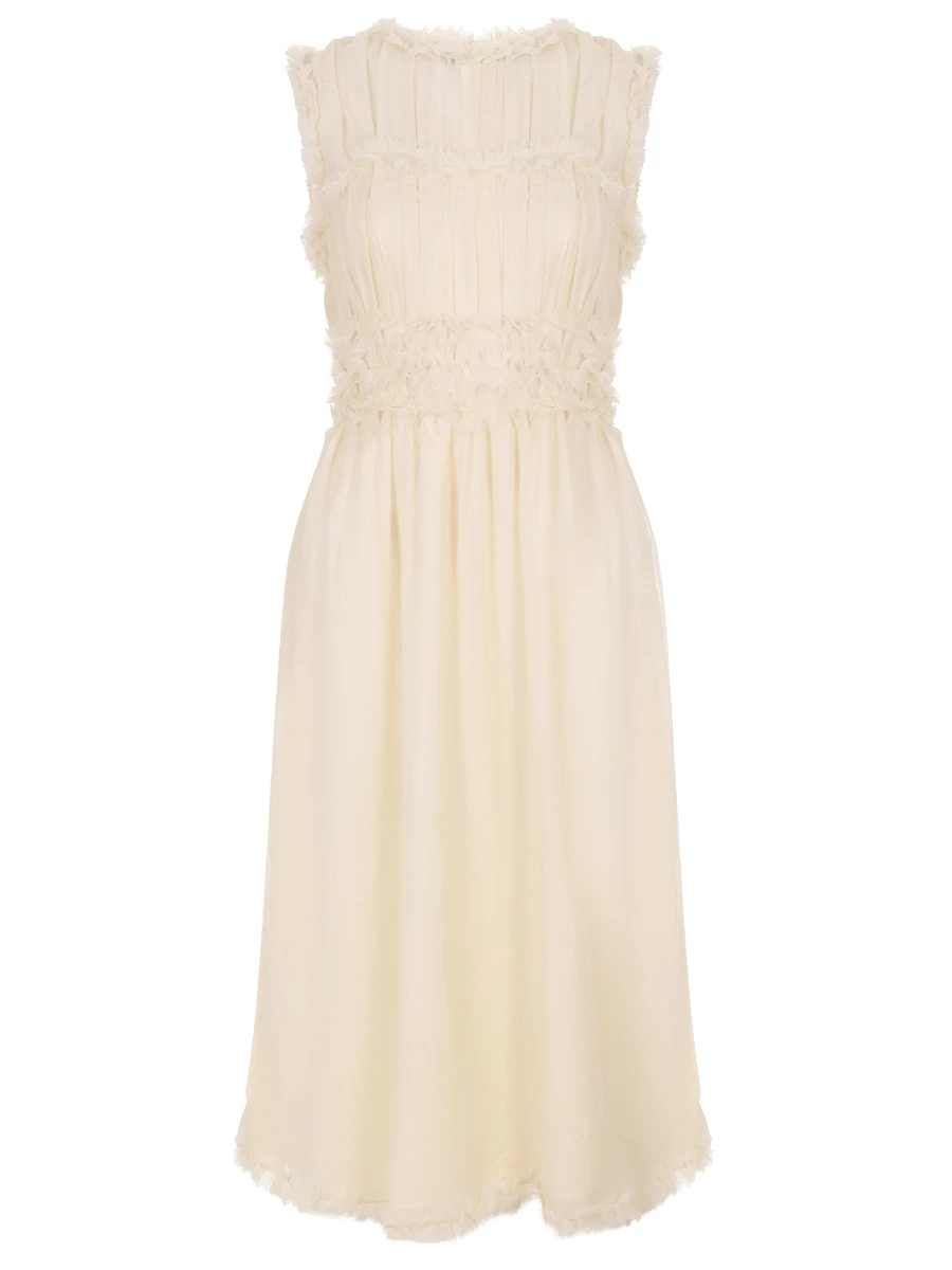 

Платье однотонное, Кремовый, PS240142 ALBS