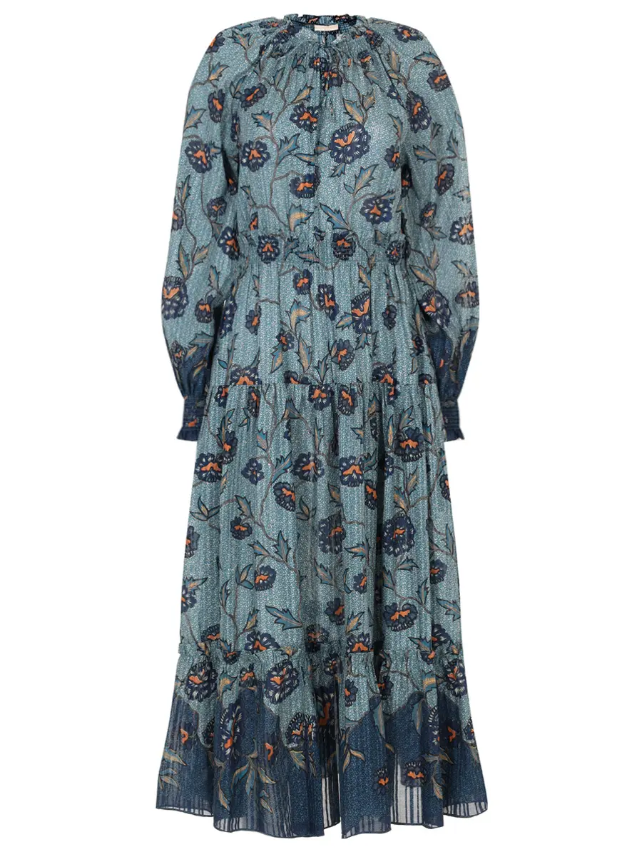 Платье хлопковое ULLA JOHNSON PS240123 CORFL Цветочный принт 