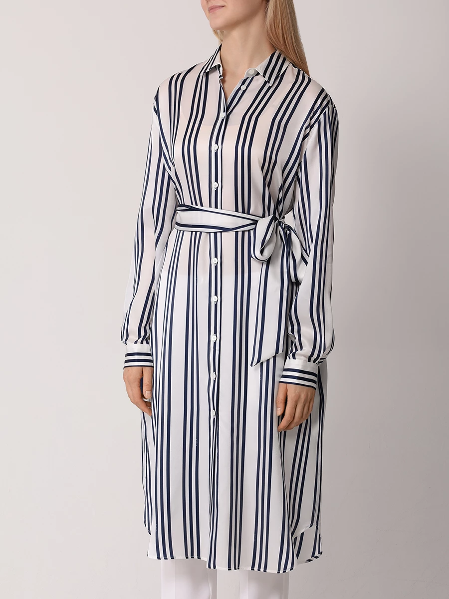 Платье-рубашка шелковое KITON D51368K0950C03001 Белый  Фото 4