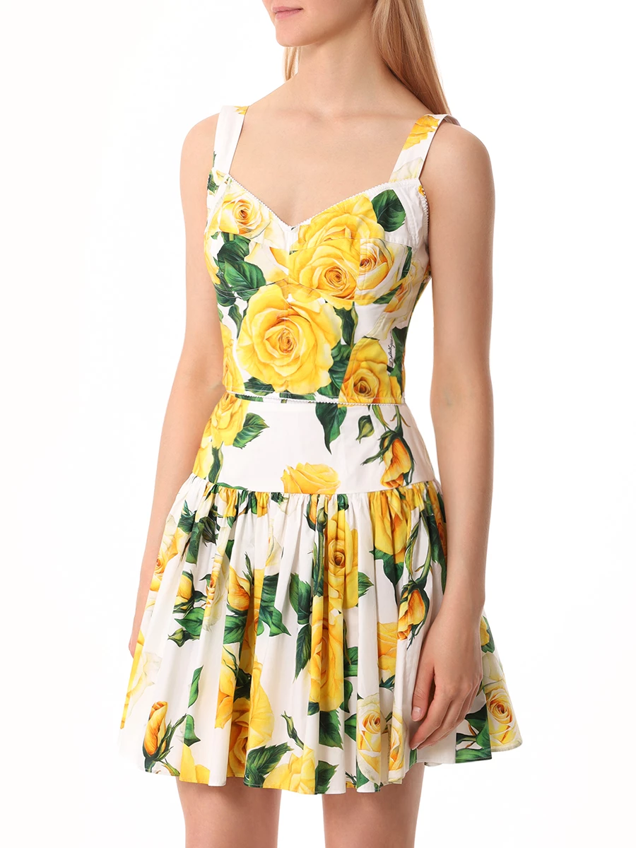 Топ хлопковый DOLCE & GABBANA F7W98T HS5NO HA3VO Желтый  Фото 4