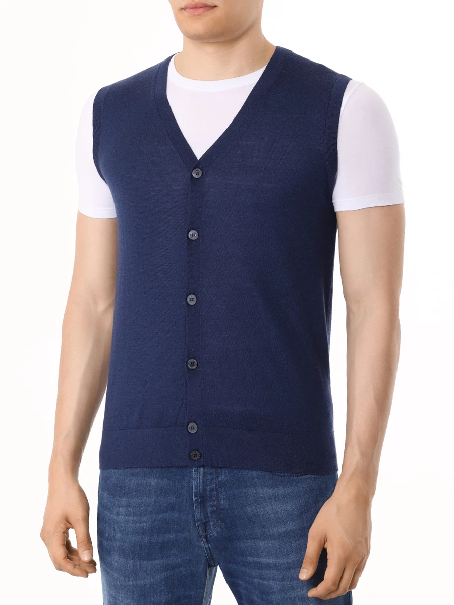 Жилет кашемировый COLOMBO MA00191/ST/A00669/43050 Синий  Фото 4