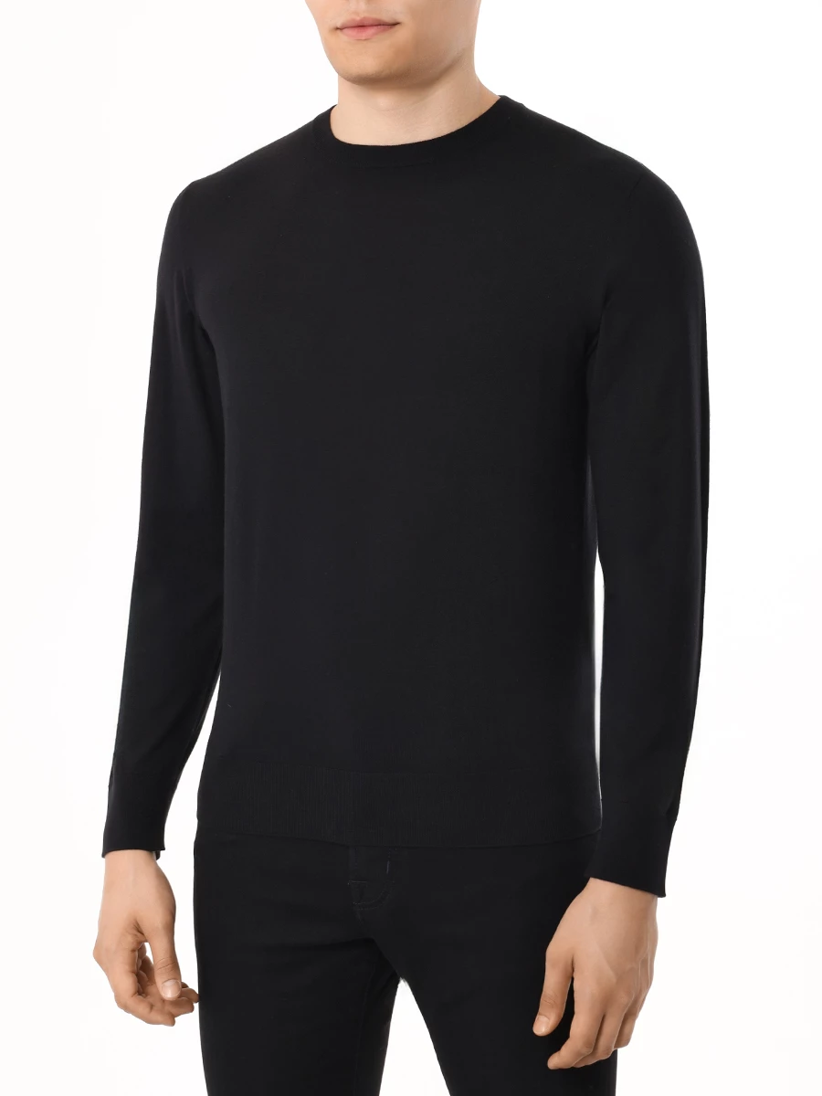 Джемпер шерстяной COLOMBO MA00057/N/2-80APL/10000 Черный  Фото 4