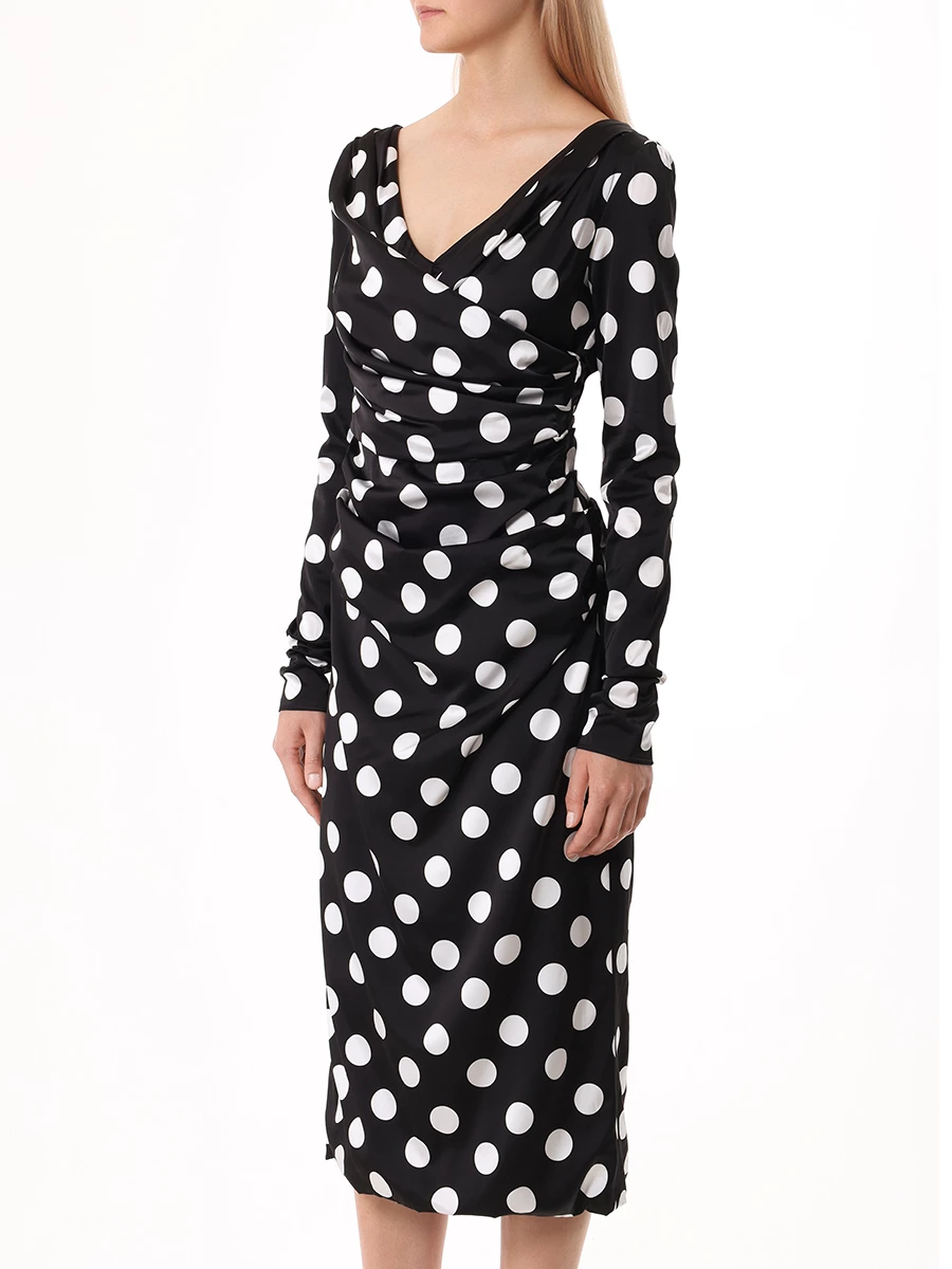 Платье из вискозы DOLCE & GABBANA F6DJFT FSIBL HNL2W Горох  Фото 4