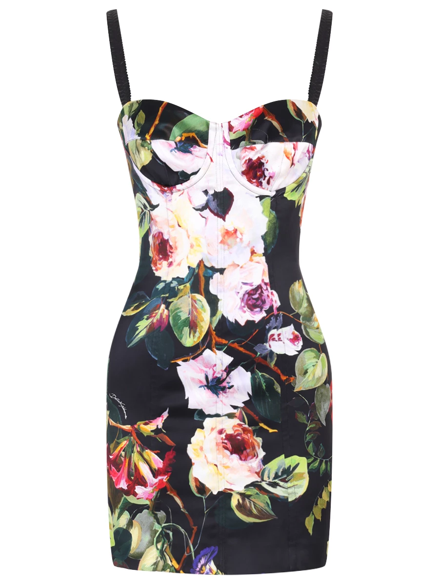 Платье из вискозы DOLCE & GABBANA F6CLMT FSIBF HN4YA Цветочный принт 