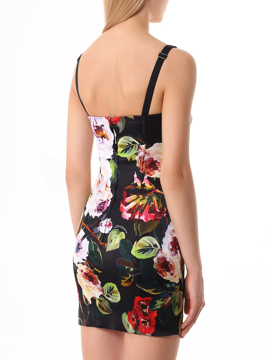 Платье из вискозы DOLCE & GABBANA F6CLMT FSIBF HN4YA Цветочный принт  Фото 3