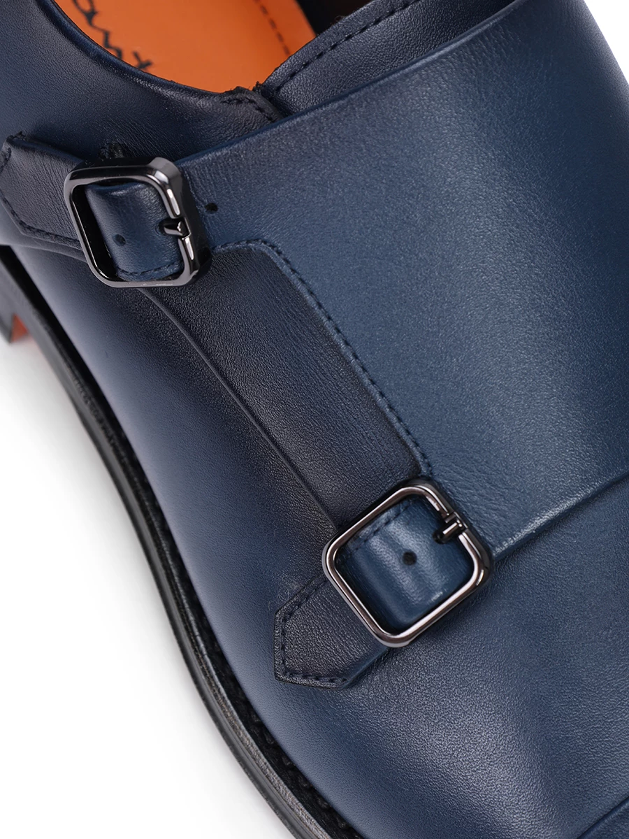 Монки кожаные SANTONI MCJG18596PB1SNTUU46, размер 41.5, цвет синий - фото 5