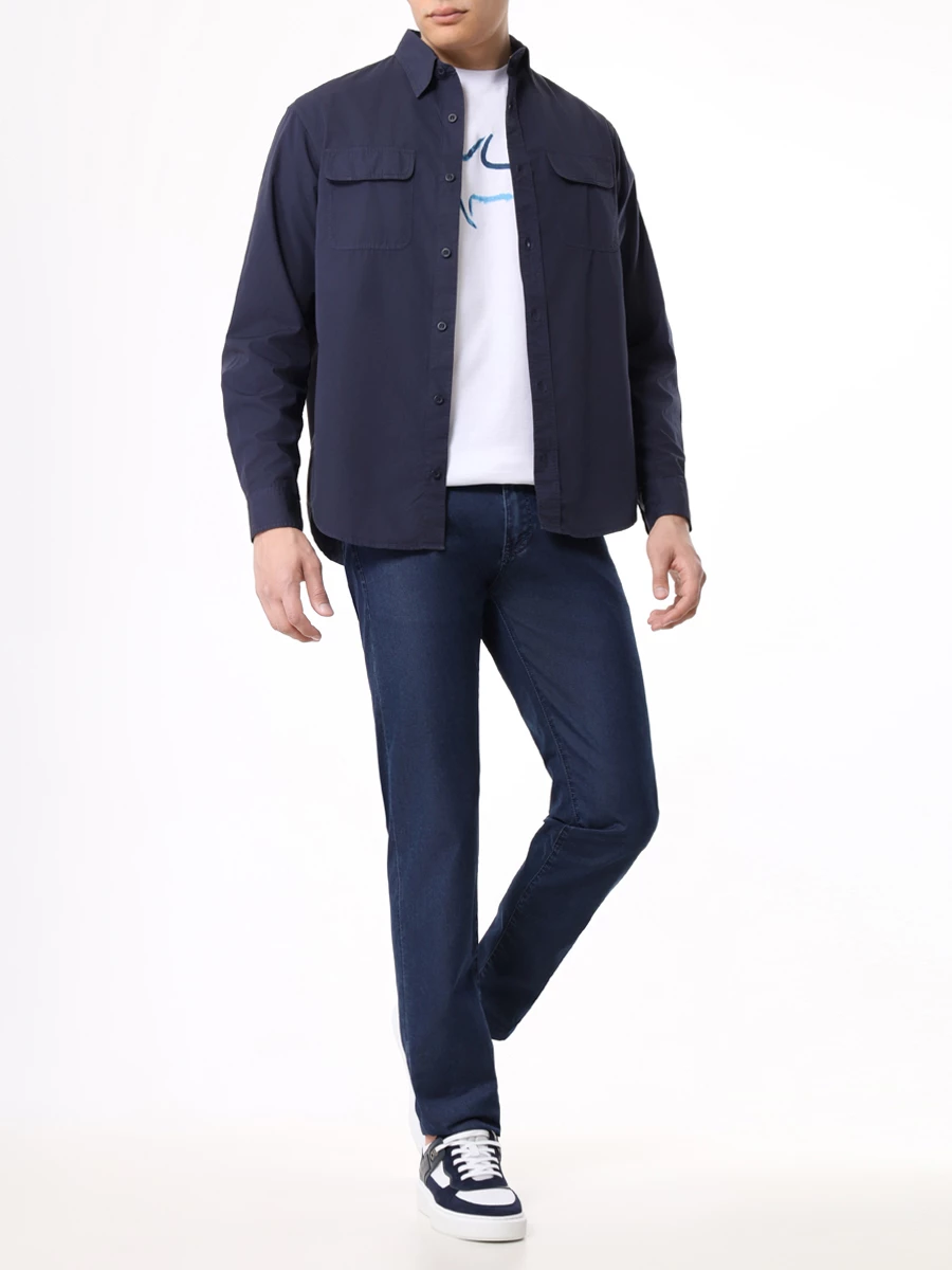 Джинсы Slim Fit хлопковые PAUL & SHARK 24414134/130 Синий  Фото 2