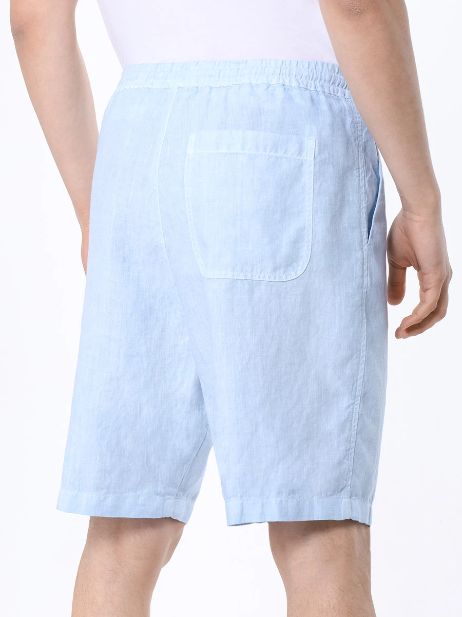 Шорты льняные 120% LINO 31ALIM29CМ-0000253-S-00/00200 Голубой  Фото 3