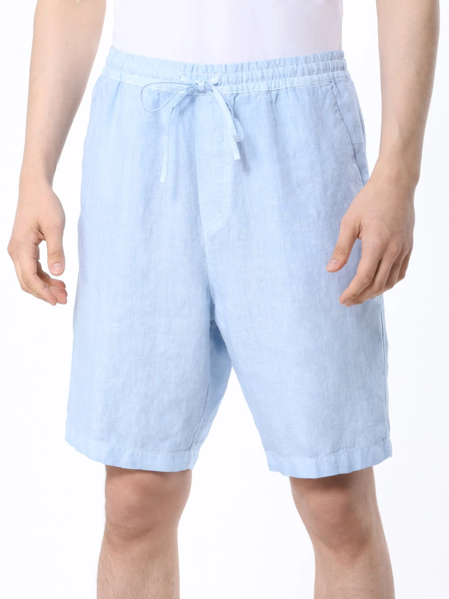 Шорты льняные 120% LINO 31ALIM29CМ-0000253-S-00/00200 Голубой  Фото 4