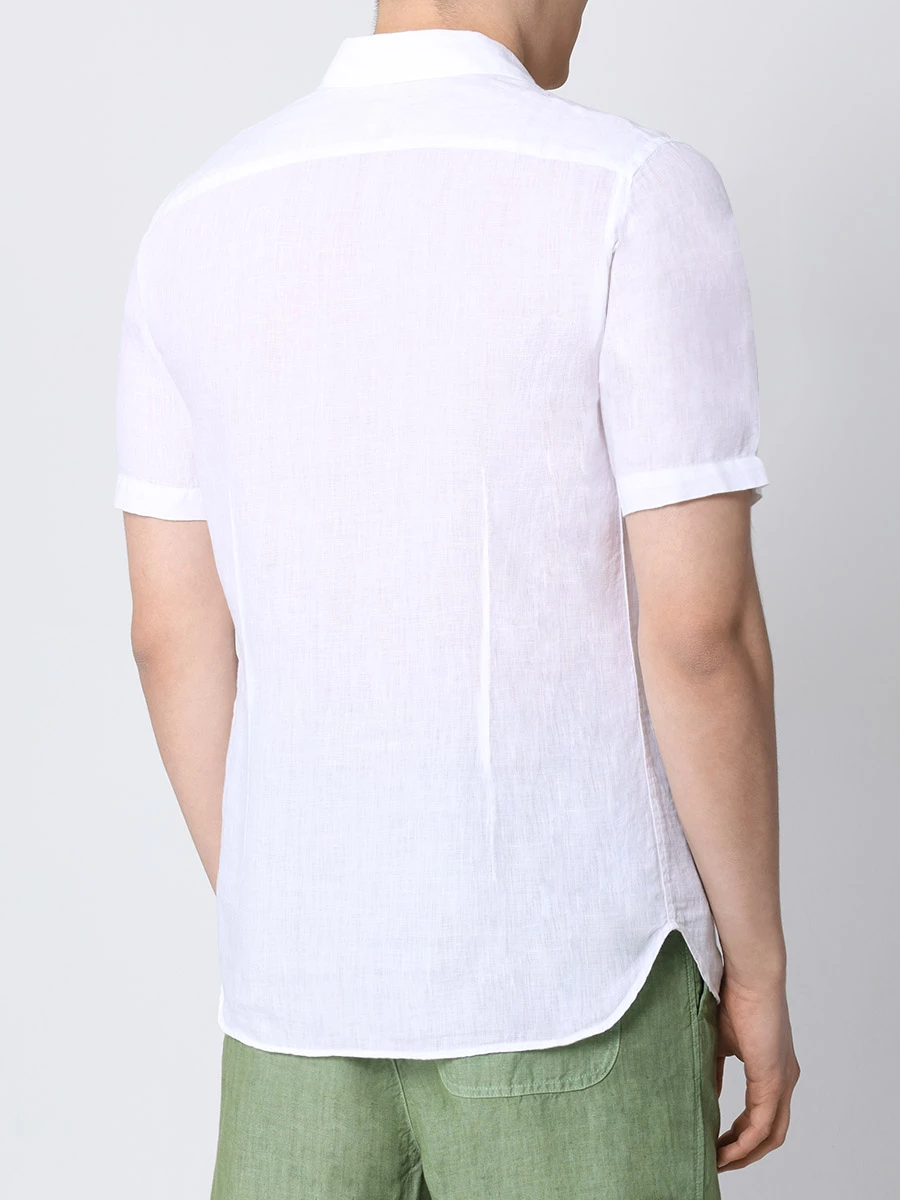 Рубашка Slim Fit льняная 120% LINO 31ALIM19FZ-0000115-0-00/000050 Белый  Фото 3
