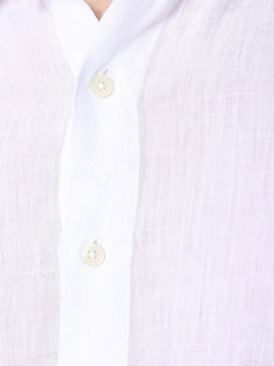 Рубашка Slim Fit льняная 120% LINO 31ALIM19FZ-0000115-0-00/000050 Белый  Фото 5