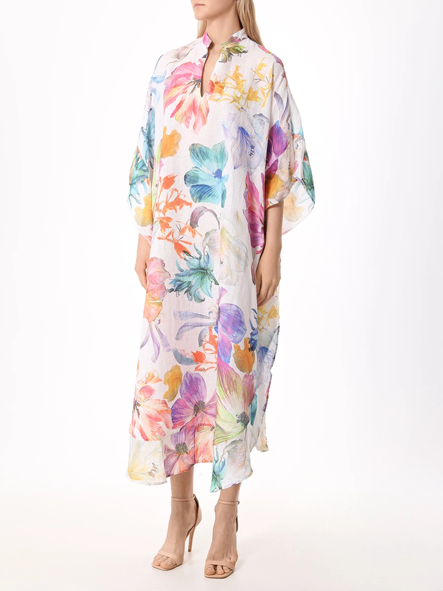 

Платье льняное, Цветочный принт, 49FX-G252-1 100001