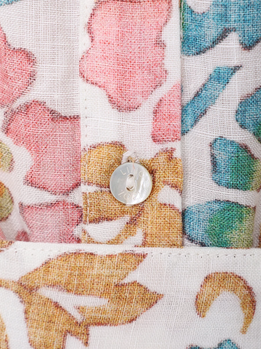 

Платье льняное, Принт, 49H9-G231-S 10001