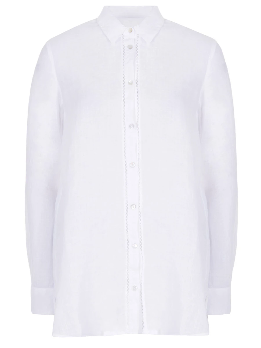 Рубашка льняная 120% LINO 19PV-B317-0 000050, размер 50, цвет белый