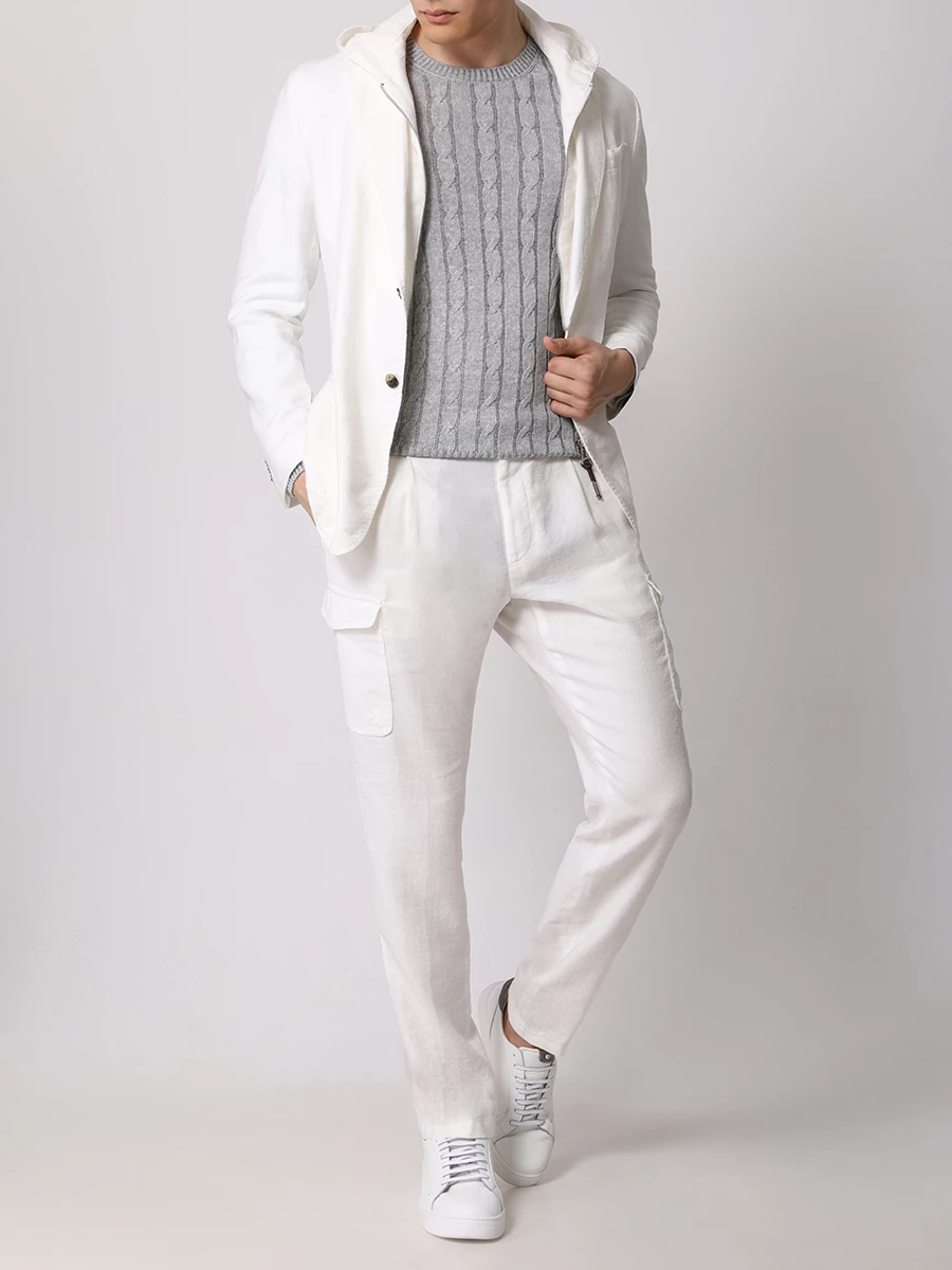 Джемпер льняной GRAN  SASSO 23180/18639/050 Серый  Фото 2