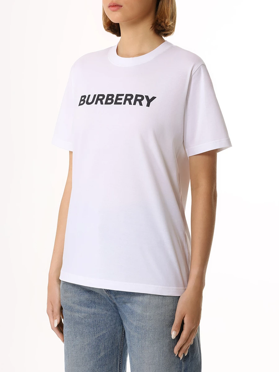 Футболка хлопковая BURBERRY 8080325 A1464 Белый  Фото 4